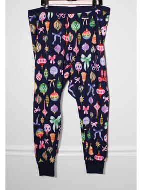 Old Navy High Rise Thermal Leggings Christmas Ornaments Print Purple Size XXL